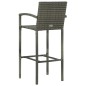 vidaXL Set Bar da Giardino 3 pz con Braccioli in Polyrattan Grigio vidaXL Set Bar da Giardino 3 pz con Braccioli in Polyrattan Grigio