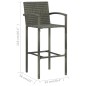 vidaXL Set Bar da Giardino 3 pz con Braccioli in Polyrattan Grigio vidaXL Set Bar da Giardino 3 pz con Braccioli in Polyrattan Grigio