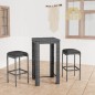 vidaXL Set Bar da Giardino 3 pz con Cuscini in Polyrattan Grigio