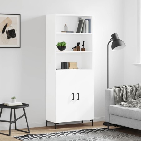 vidaXL Credenza Bianca 69,5x34x180 cm in Legno Multistrato
