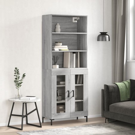 vidaXL Credenza Grigio Sonoma 69,5x34x180 cm in Legno Multistrato