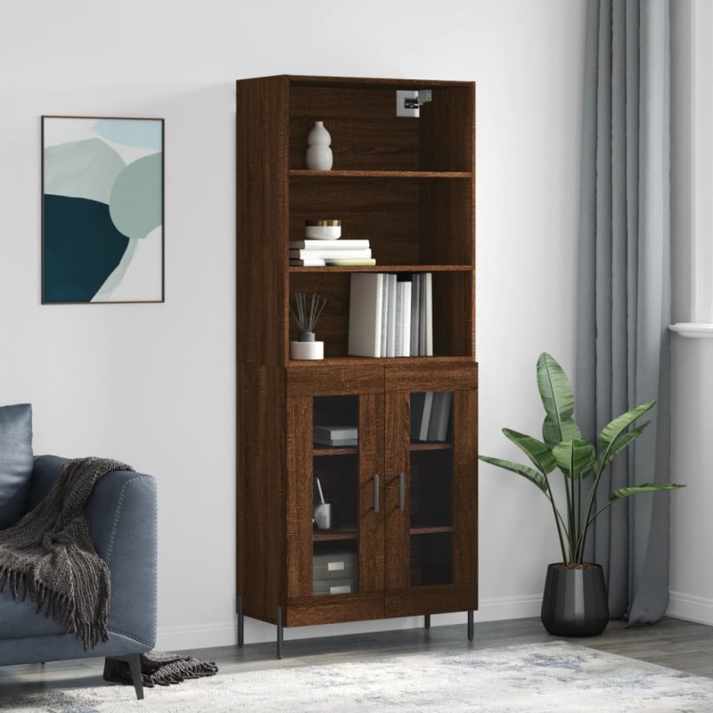 vidaXL Credenza Rovere Marrone 69,5x34x180 cm in Legno Multistrato vidaXL Credenza Rovere Marrone 69,5x34x180 cm in Legno Multistrato
