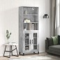 vidaXL Credenza Grigio Cemento 69,5x34x180 cm in Legno Multistrato vidaXL Credenza Grigio Cemento 69,5x34x180 cm in Legno Multistrato
