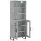 vidaXL Credenza Grigio Cemento 69,5x34x180 cm in Legno Multistrato vidaXL Credenza Grigio Cemento 69,5x34x180 cm in Legno Multistrato
