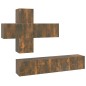 Set di Mobili Porta TV 7 pz Rovere Fumo in Legno Multistrato Set di Mobili Porta TV 7 pz Rovere Fumo in Legno Multistrato