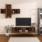 Set di Mobili Porta TV 7 pz Rovere Fumo in Legno Multistrato Set di Mobili Porta TV 7 pz Rovere Fumo in Legno Multistrato