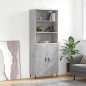 vidaXL Credenza Grigio Cemento 69,5x34x180 cm in Legno Multistrato vidaXL Credenza Grigio Cemento 69,5x34x180 cm in Legno Multistrato