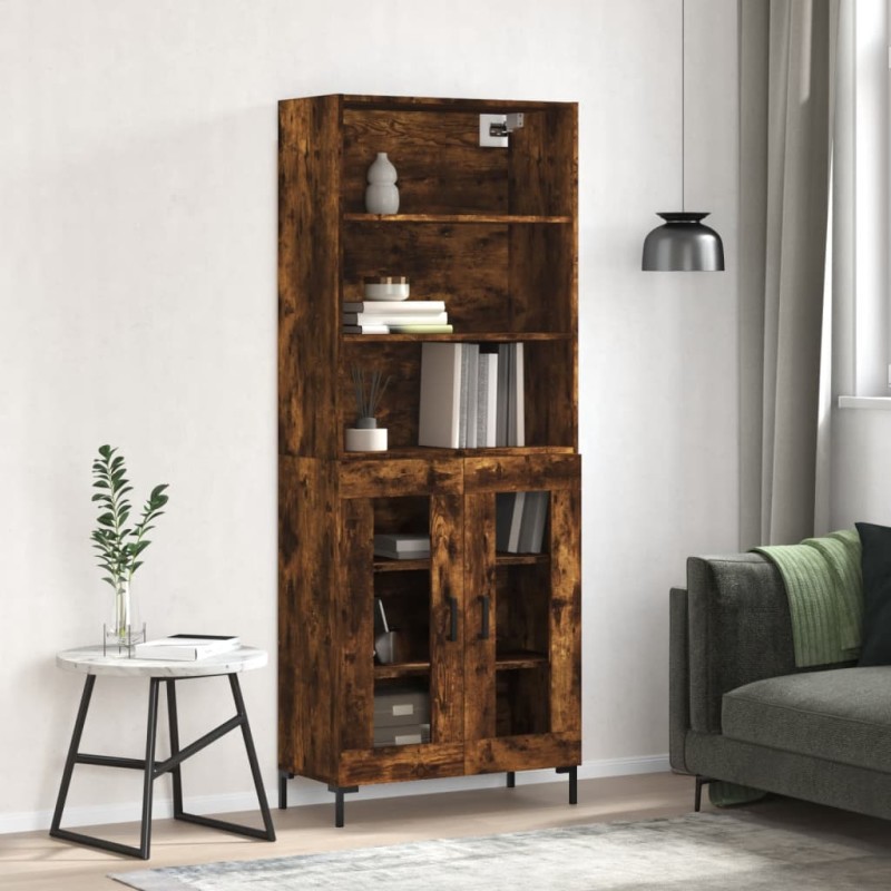 vidaXL Credenza Rovere Fumo 69,5x34x180 cm in Legno Multistrato vidaXL Credenza Rovere Fumo 69,5x34x180 cm in Legno Multistrato