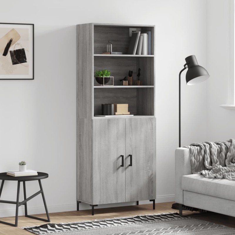 vidaXL Credenza Grigio Sonoma 69,5x34x180 cm in Legno Multistrato vidaXL Credenza Grigio Sonoma 69,5x34x180 cm in Legno Multistrato
