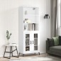 vidaXL Credenza Bianco Lucido 69,5x34x180 cm in Legno Multistrato vidaXL Credenza Bianco Lucido 69,5x34x180 cm in Legno Multistrato