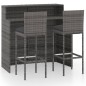 vidaXL Set Bar da Giardino 3 pz con Cuscini Grigio vidaXL Set Bar da Giardino 3 pz con Cuscini Grigio