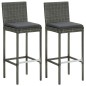 vidaXL Set Bar da Giardino 3 pz con Cuscini Grigio vidaXL Set Bar da Giardino 3 pz con Cuscini Grigio