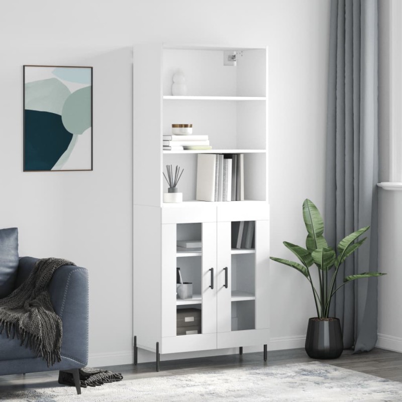 vidaXL Credenza Bianca 69,5x34x180 cm in Legno Multistrato vidaXL Credenza Bianca 69,5x34x180 cm in Legno Multistrato