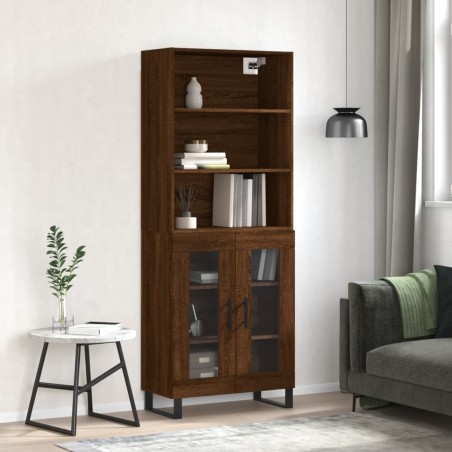 vidaXL Credenza Rovere Marrone 69,5x34x180 cm in Legno Multistrato