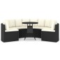 vidaXL Set Divani da Giardino 7 pz con Cuscini in Polyrattan Nero vidaXL Set Divani da Giardino 7 pz con Cuscini in Polyrattan Nero