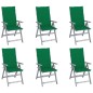 vidaXL Sedie da Giardino Reclinabili 6 pz con Cuscini Massello Acacia vidaXL Sedie da Giardino Reclinabili 6 pz con Cuscini Massello Acacia