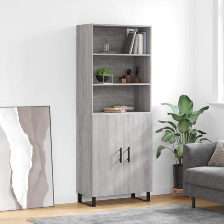 vidaXL Credenza Grigio Sonoma 69,5x34x180 cm in Legno Multistrato