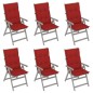 vidaXL Sedie da Giardino Reclinabili 6 pz con Cuscini Massello Acacia vidaXL Sedie da Giardino Reclinabili 6 pz con Cuscini Massello Acacia
