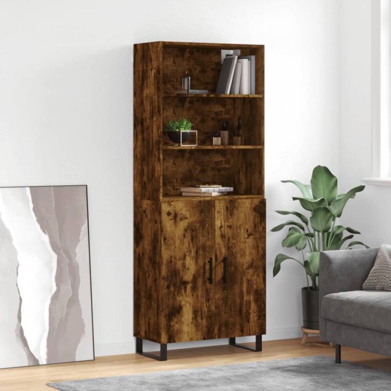 vidaXL Credenza Rovere Fumo 69,5x34x180 cm in Legno Multistrato vidaXL Credenza Rovere Fumo 69,5x34x180 cm in Legno Multistrato
