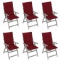 vidaXL Sedie da Giardino Reclinabili 6 pz con Cuscini Massello Acacia vidaXL Sedie da Giardino Reclinabili 6 pz con Cuscini Massello Acacia
