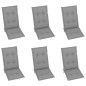 vidaXL Sedie da Giardino Reclinabili 6 pz con Cuscini Massello Acacia