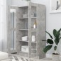 Armadietto e Vetrina Grigio Cemento 82,5x30,5x150 cm Truciolato Armadietto e Vetrina Grigio Cemento 82,5x30,5x150 cm Truciolato