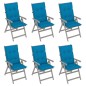 vidaXL Sedie da Giardino Reclinabili 6 pz con Cuscini Massello Acacia vidaXL Sedie da Giardino Reclinabili 6 pz con Cuscini Massello Acacia