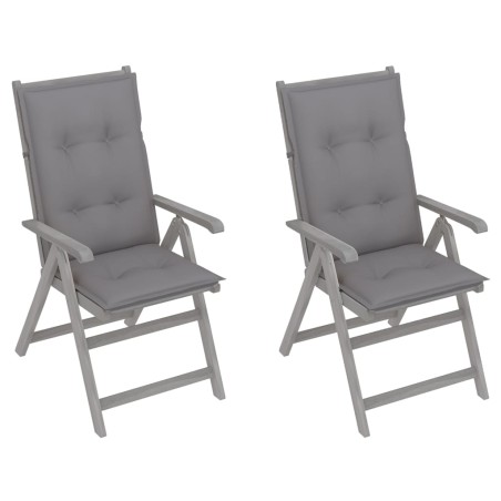 vidaXL Sedie da Giardino Reclinabili 2 pz con Cuscini Massello Acacia