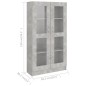 Armadietto e Vetrina Grigio Cemento 82,5x30,5x150 cm Truciolato Armadietto e Vetrina Grigio Cemento 82,5x30,5x150 cm Truciolato