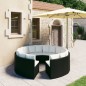 vidaXL Set Divani da Giardino 8 pz con Cuscini in Polyrattan Nero vidaXL Set Divani da Giardino 8 pz con Cuscini in Polyrattan Nero