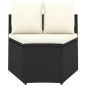 vidaXL Set Divani da Giardino 8 pz con Cuscini in Polyrattan Nero vidaXL Set Divani da Giardino 8 pz con Cuscini in Polyrattan Nero