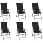 vidaXL Sedie da Giardino Reclinabili 6 pz con Cuscini Massello Acacia vidaXL Sedie da Giardino Reclinabili 6 pz con Cuscini Massello Acacia