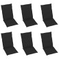 vidaXL Sedie da Giardino Reclinabili 6 pz con Cuscini Massello Acacia vidaXL Sedie da Giardino Reclinabili 6 pz con Cuscini Massello Acacia