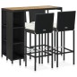 vidaXL Set da Bar da Giardino 5 pz con Cuscini in Polyrattan Nero vidaXL Set da Bar da Giardino 5 pz con Cuscini in Polyrattan Nero