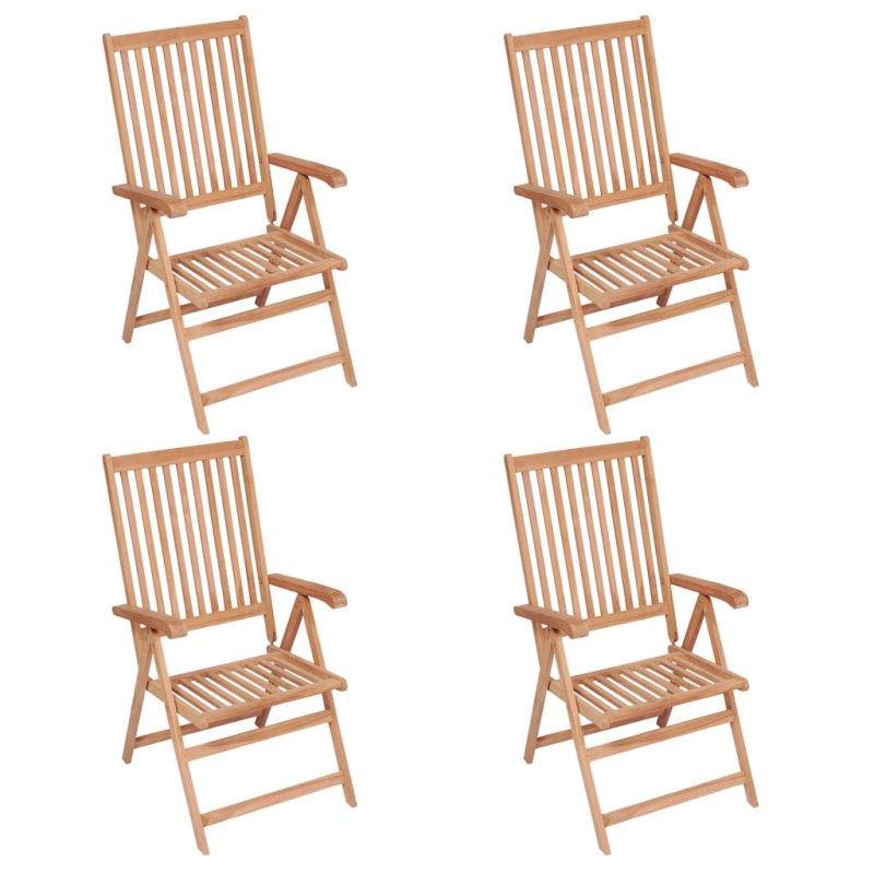 vidaXL Sedie Reclinabili da Giardino 4 pz in Legno Massello di Teak vidaXL Sedie Reclinabili da Giardino 4 pz in Legno Massello di Teak