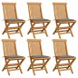 vidaXL Sedie da Giardino con Cuscini Grigi 6 pz in Massello di Teak vidaXL Sedie da Giardino con Cuscini Grigi 6 pz in Massello di Teak