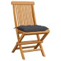 vidaXL Sedie da Giardino con Cuscini Antracite 6 pz Massello di Teak vidaXL Sedie da Giardino con Cuscini Antracite 6 pz Massello di Teak