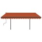 vidaXL Tenda Automatica con Sensore Vento e LED 4x3 m Arancio Marrone vidaXL Tenda Automatica con Sensore Vento e LED 4x3 m Arancio Marrone