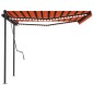 vidaXL Tenda Automatica con Sensore Vento e LED 4x3 m Arancio Marrone vidaXL Tenda Automatica con Sensore Vento e LED 4x3 m Arancio Marrone