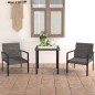 vidaXL Set da Pranzo da Giardino 3 pz in Polyrattan Grigio vidaXL Set da Pranzo da Giardino 3 pz in Polyrattan Grigio