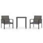 vidaXL Set da Pranzo da Giardino 3 pz in Polyrattan Grigio vidaXL Set da Pranzo da Giardino 3 pz in Polyrattan Grigio