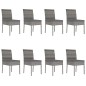 vidaXL Set da Pranzo da Giardino 9 pz in Polyrattan Grigio vidaXL Set da Pranzo da Giardino 9 pz in Polyrattan Grigio