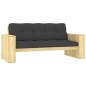 vidaXL Panca Giardino e Cuscini Antracite 179cm Legno Pino Impregnato vidaXL Panca Giardino e Cuscini Antracite 179cm Legno Pino Impregnato
