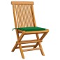vidaXL Sedie da Giardino con Cuscini Verdi 6 pz in Massello di Teak vidaXL Sedie da Giardino con Cuscini Verdi 6 pz in Massello di Teak