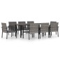 vidaXL Set da Pranzo da Giardino 9 pz in Polyrattan Grigio vidaXL Set da Pranzo da Giardino 9 pz in Polyrattan Grigio