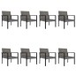 vidaXL Set da Pranzo da Giardino 9 pz in Polyrattan Grigio vidaXL Set da Pranzo da Giardino 9 pz in Polyrattan Grigio