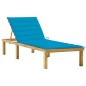 vidaXL Lettino da Giardino con Cuscino Blu in Legno di Pino Impregnato vidaXL Lettino da Giardino con Cuscino Blu in Legno di Pino Impregnato