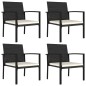 vidaXL Set da Pranzo da Giardino 5 pz in Polyrattan Nero