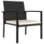 vidaXL Set da Pranzo da Giardino 5 pz in Polyrattan Nero