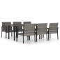 vidaXL Set da Pranzo da Giardino 7 pz in Polyrattan Grigio vidaXL Set da Pranzo da Giardino 7 pz in Polyrattan Grigio